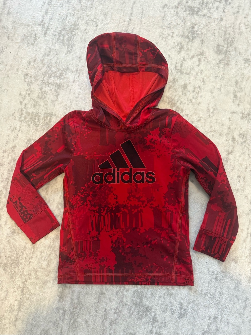 adidas Red Graphic Hooded Performance Sweatshirt